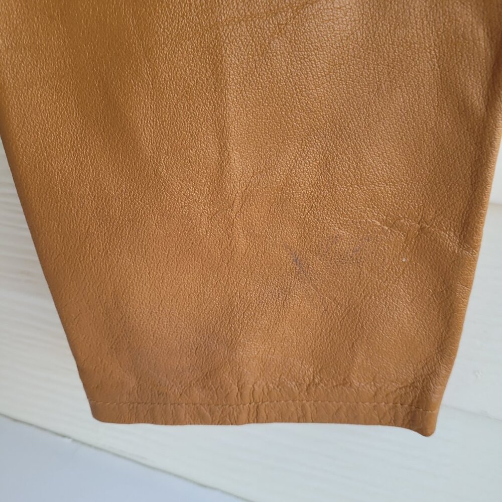 Vintage Forenza 100% brown leather mom style high waisted women's pants - Picture 11 of 15